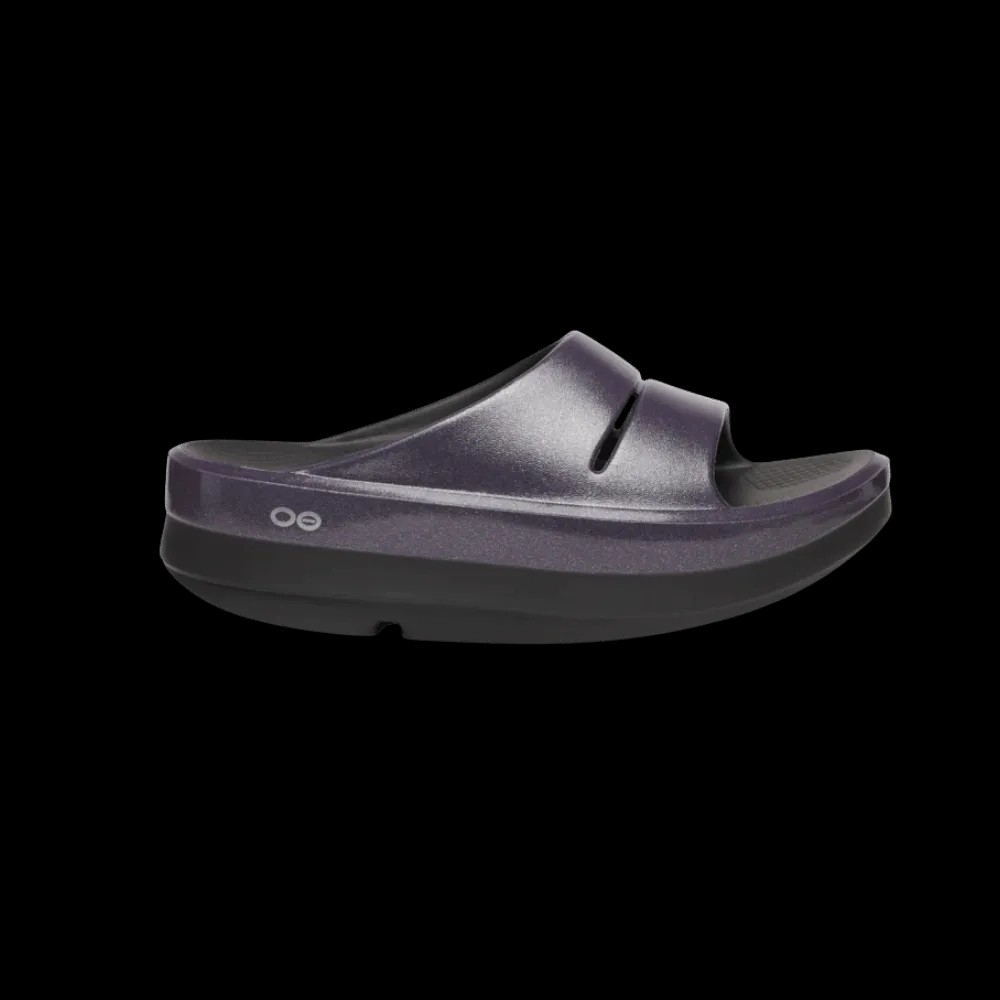 Oofos OOmega OOahh Stacked Sandal Amethyst Sparkle - HypeFly India View 1