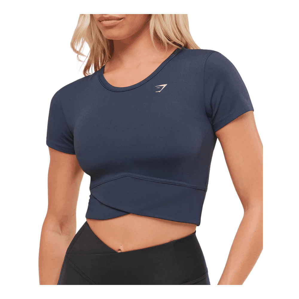 Gymshark Crossover Midi Top with Shelf Heavy Blue - HypeFly India View 2