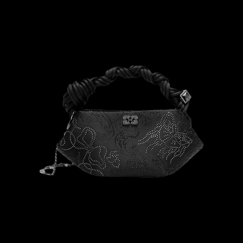 Ganni Black Rhinestone Mini Bou Bag	 - HypeFly India View 1