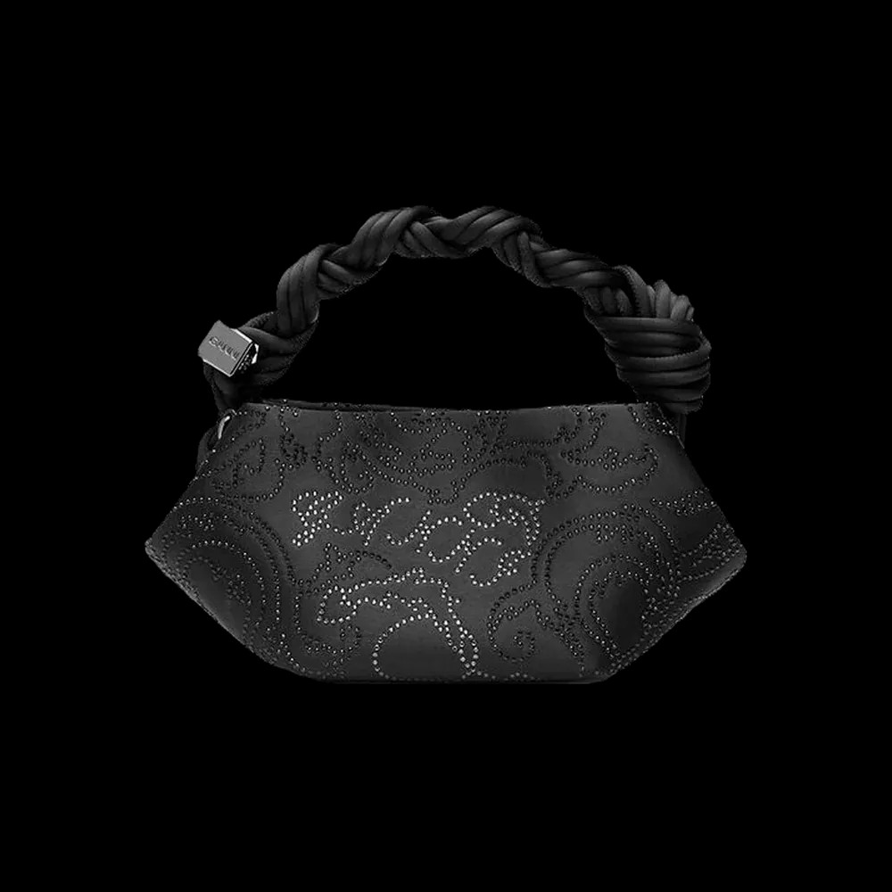 Ganni Black Rhinestone Mini Bou Bag	 - HypeFly India View 3