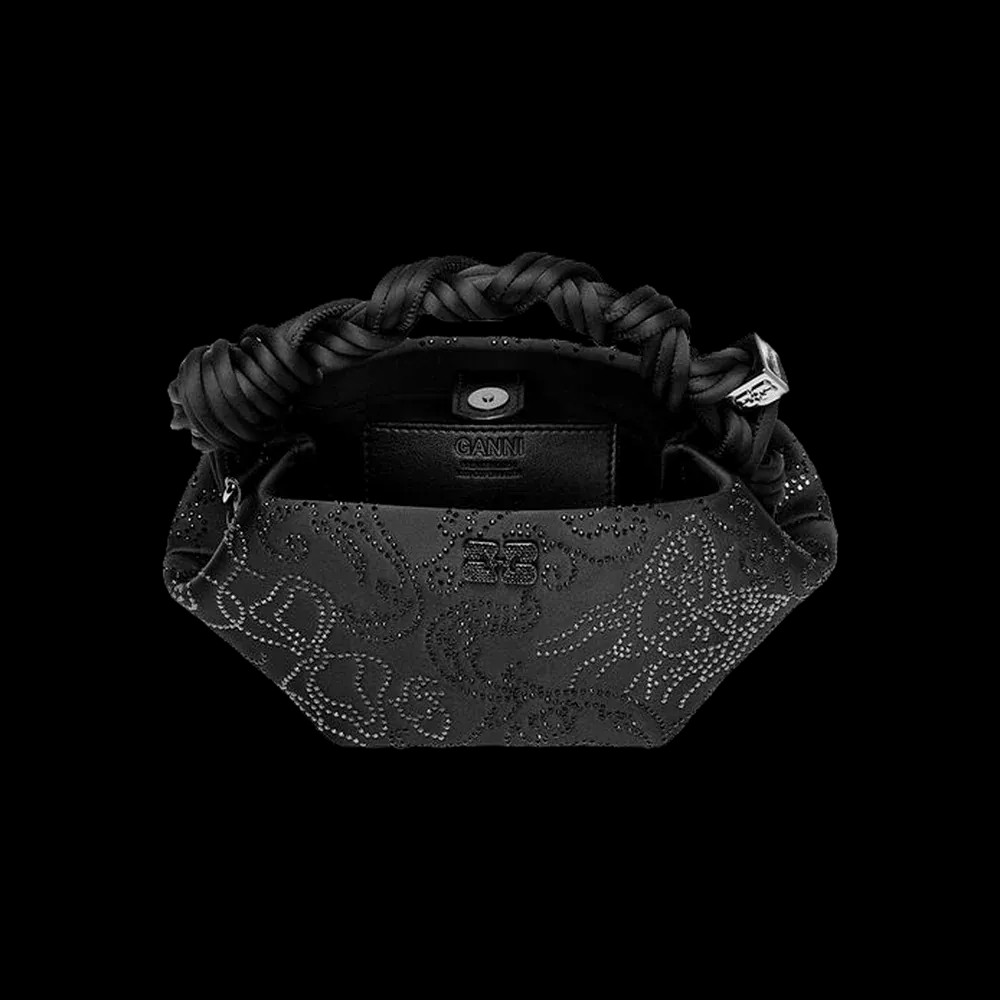 Ganni Black Rhinestone Mini Bou Bag	 - HypeFly India View 2