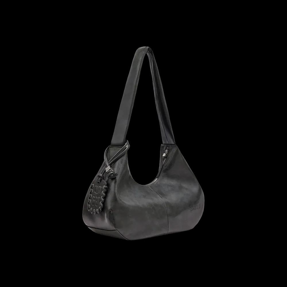 Ganni Steal Grey Medium Hobo Bag	 - HypeFly India View 2