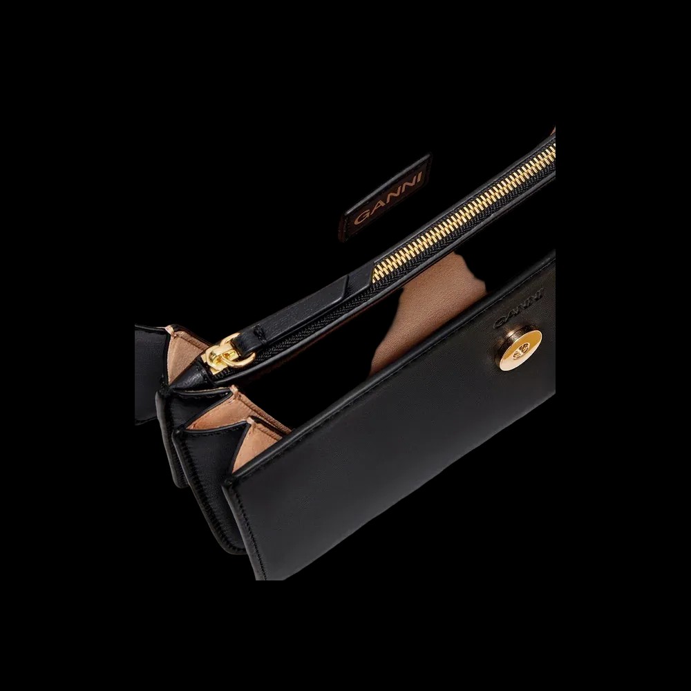 Ganni Black Small Apo-G Bag	 - HypeFly India View 3