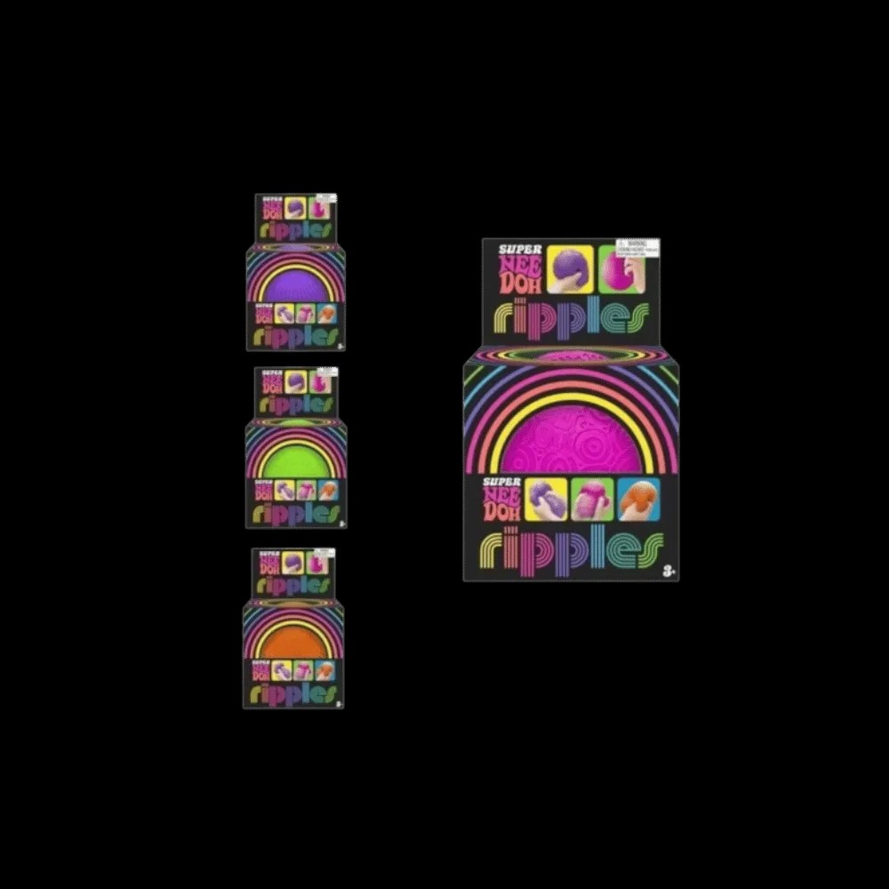 NeeDoh Super Ripples Fidget Ball Set of 4 Pink Purple Green Orange - HypeFly India View 1
