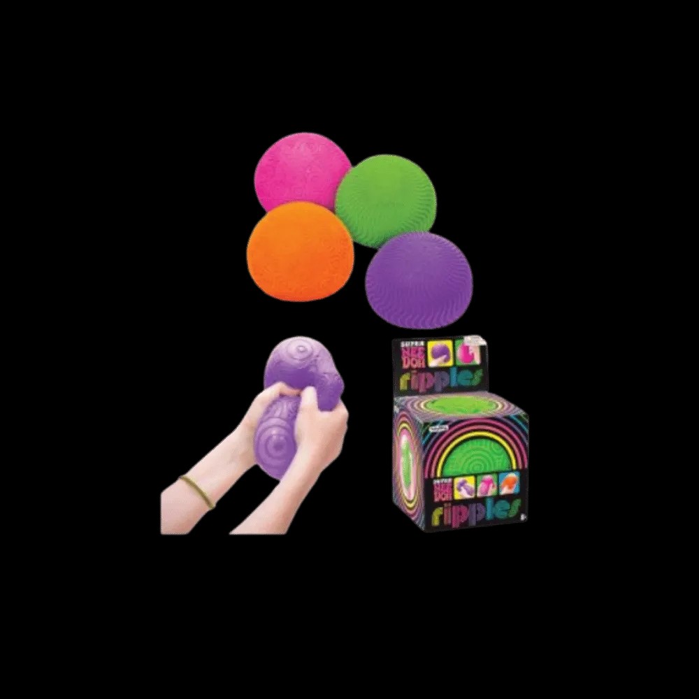 NeeDoh Super Ripples Fidget Ball Set of 4 Pink Purple Green Orange - HypeFly India View 2