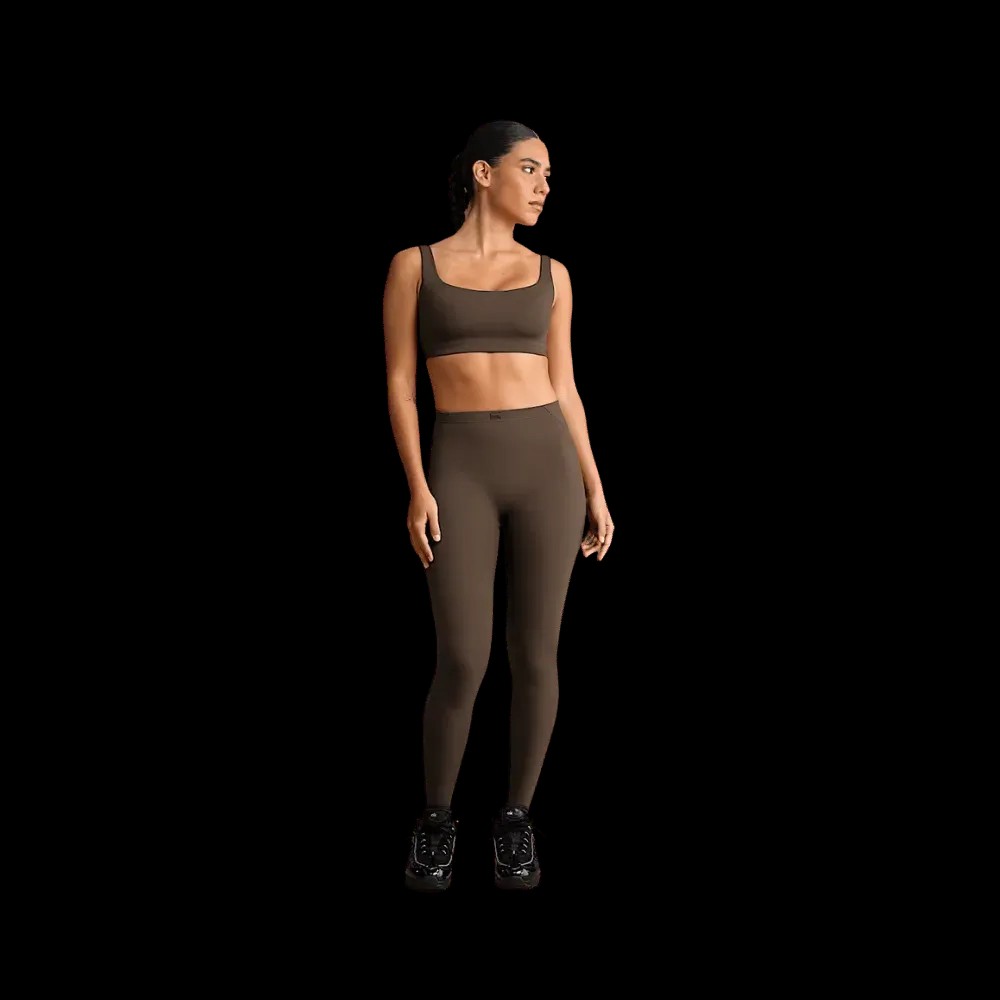 Nike X Skims Women's High-Waisted Footsie Grip Leggings Dark Sepia - HypeFly India View 5