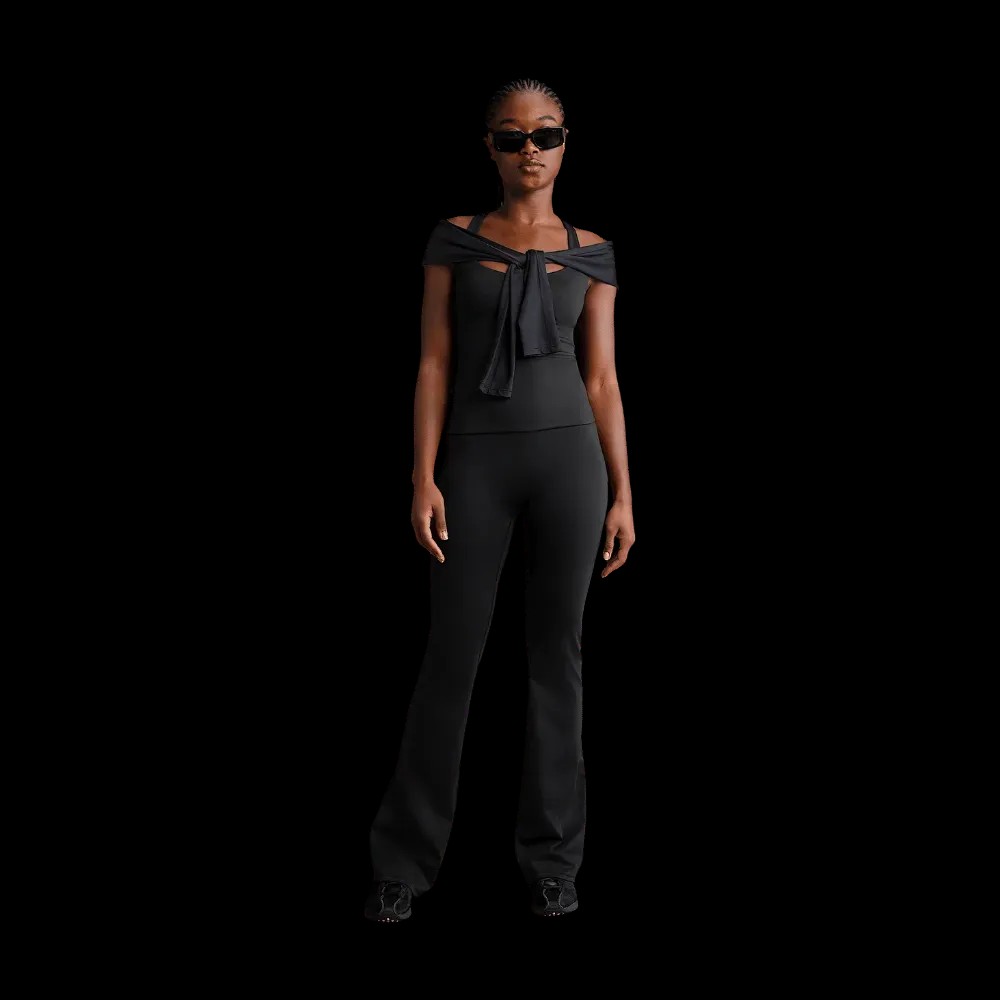  Nike X Skims Matte Women's High-Waisted Slim Flared Leggings Obsidian - HypeFly India View 1