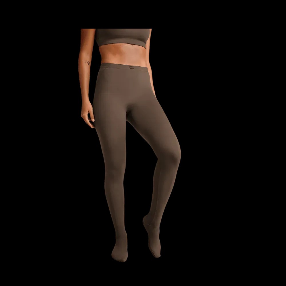 Nike X Skims Women's High-Waisted Footsie Grip Leggings Dark Sepia - HypeFly India View 1