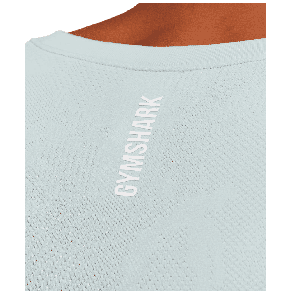 Gymshark Geo Seamless Tank Slim Fit Smoke Blue/Soft White - HypeFly India View 3