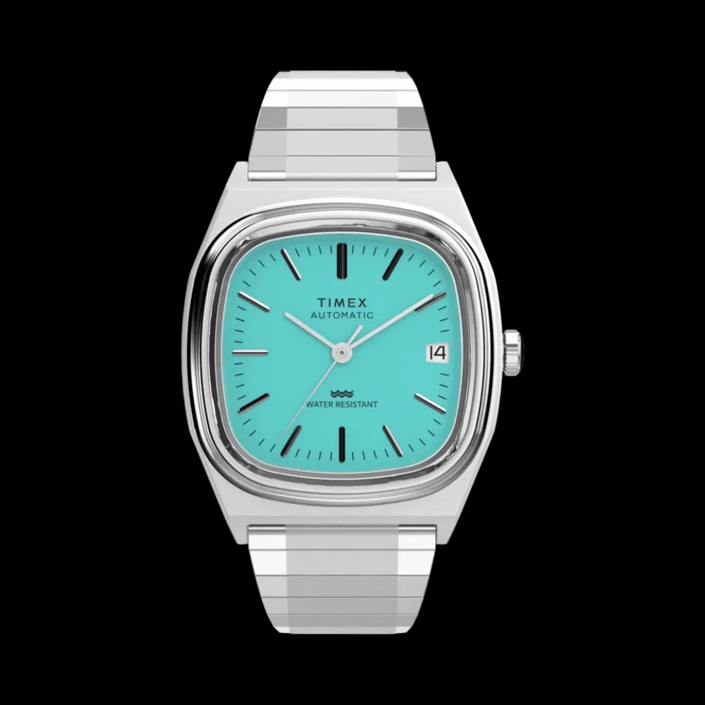 Timex Automatic 1983 E Line 34mm Stainless Steel Expansion Band Watch Blue - HypeFly India View 1