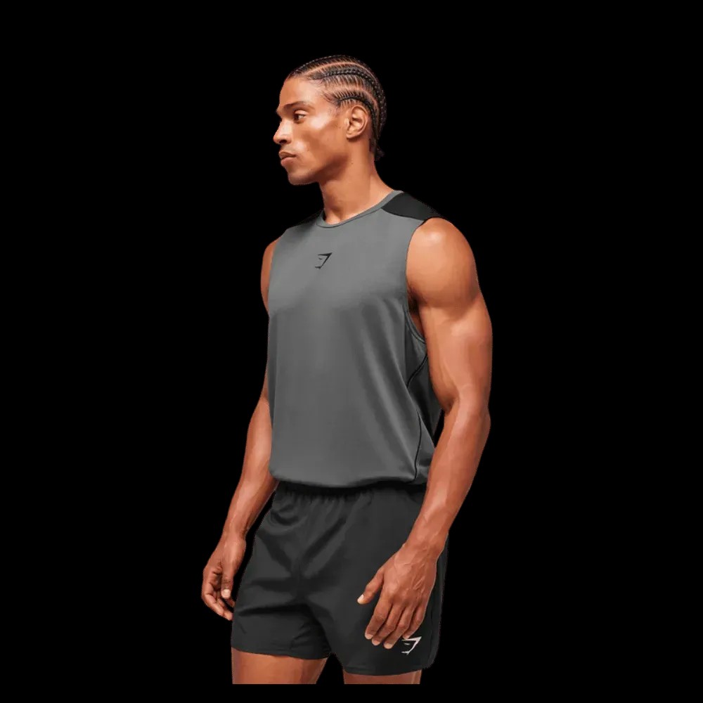 Gymshark Arrival Block Tank Regular Fit Dark Grey - HypeFly India View 5