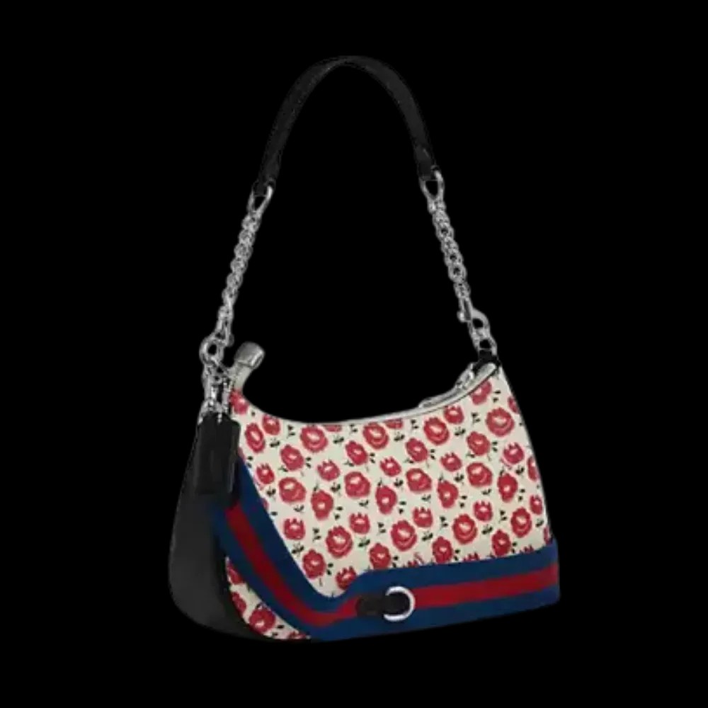 Coach Teri Shoulder Bag With Floral Print Chalk - HypeFly India View 2