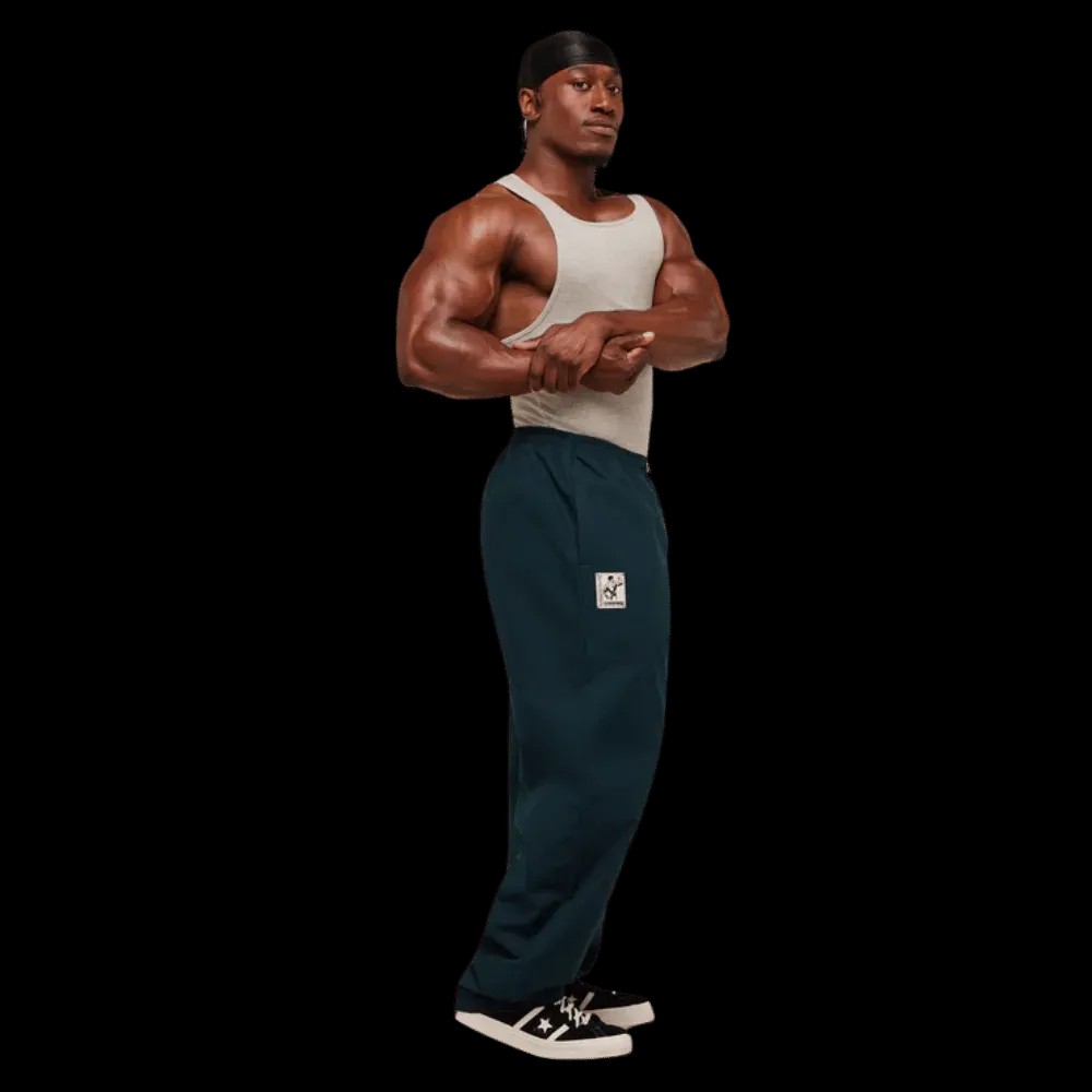 Gymshark Straight Leg Pumper Pants Oversized Fit Deep Petrol Blue - HypeFly India View 4