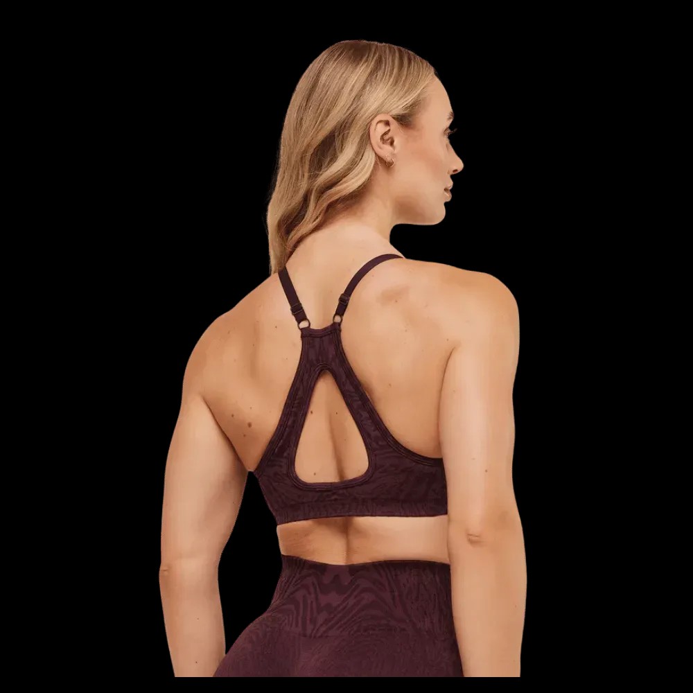Gymshark Adapt Animal Seamless Sports Bra Cherry Purple/Reset Pink - HypeFly India View 4