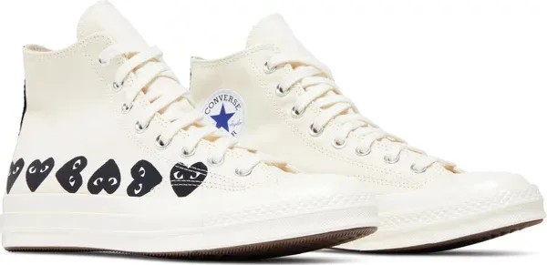 Converse x PLAY Comme des Garçons Chuck 70 Multi Heart High 'Beige' - HypeFly India View 2