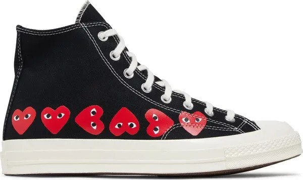 Converse x PLAY Comme des Garçons Chuck 70 Multi Heart High 'Black' - HypeFly India View 1