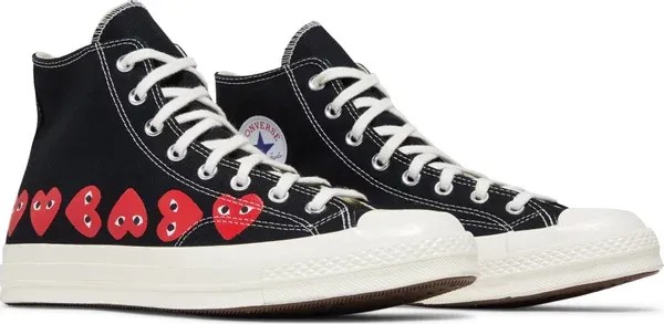 Converse x PLAY Comme des Garçons Chuck 70 Multi Heart High 'Black' - HypeFly India View 2
