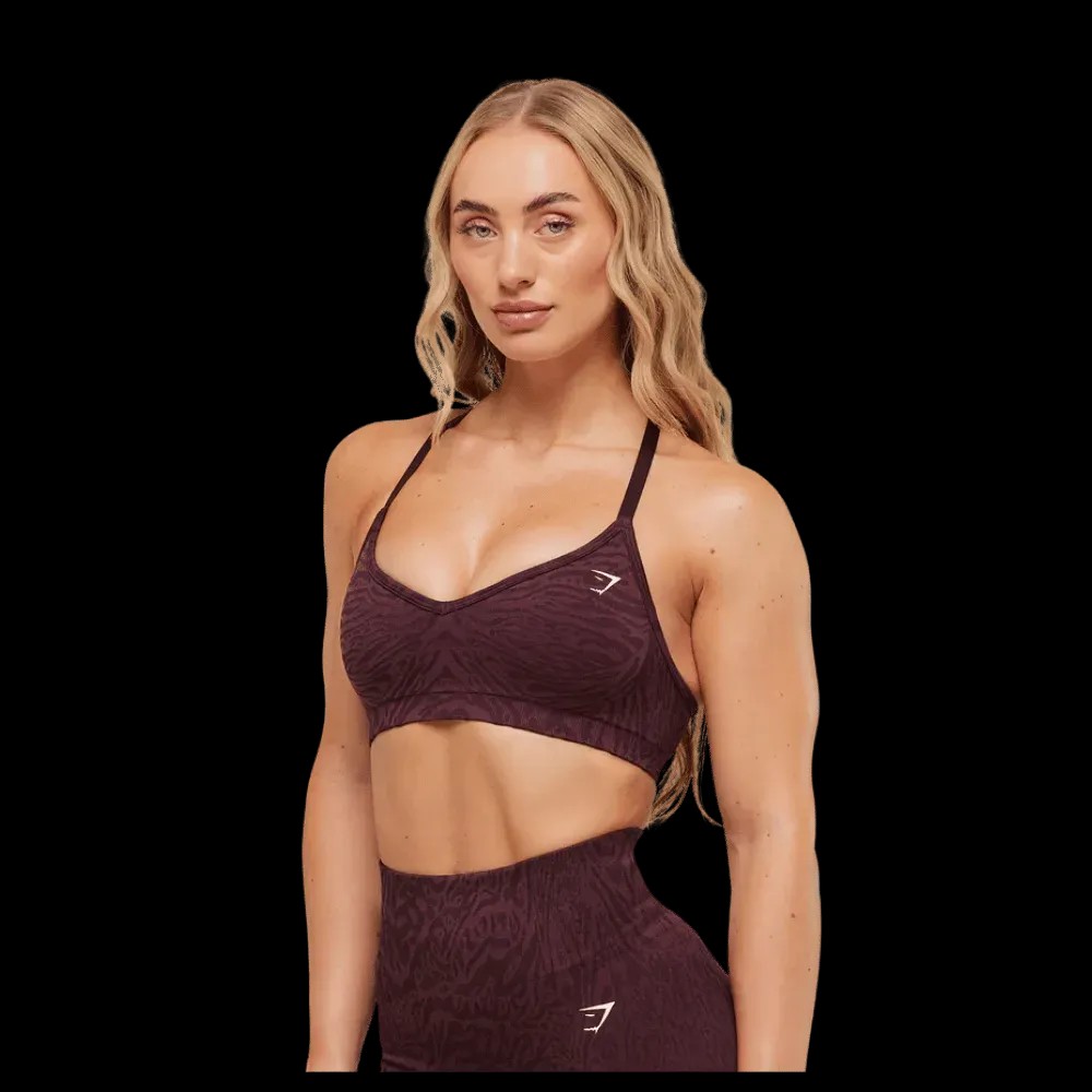 Gymshark Adapt Animal Seamless Sports Bra Cherry Purple/Reset Pink - HypeFly India View 3