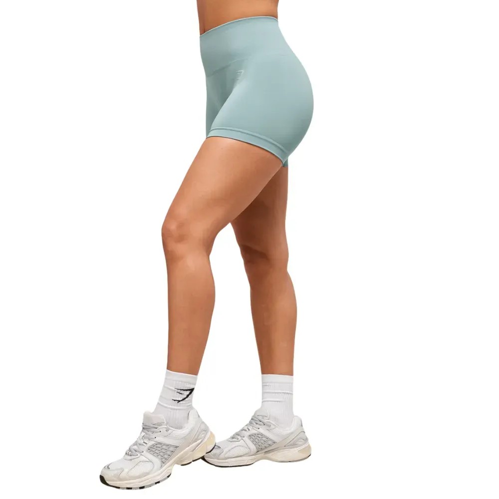 Gymshark Lift Seamless Shorts Rest Blue  - HypeFly India View 2