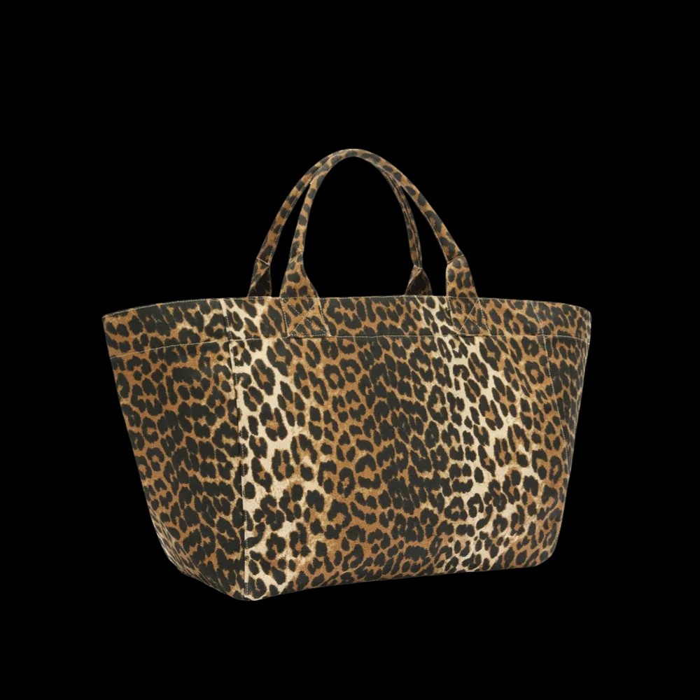Ganni Daisy Duck Leopard XXL Tote Bag - HypeFly India View 3