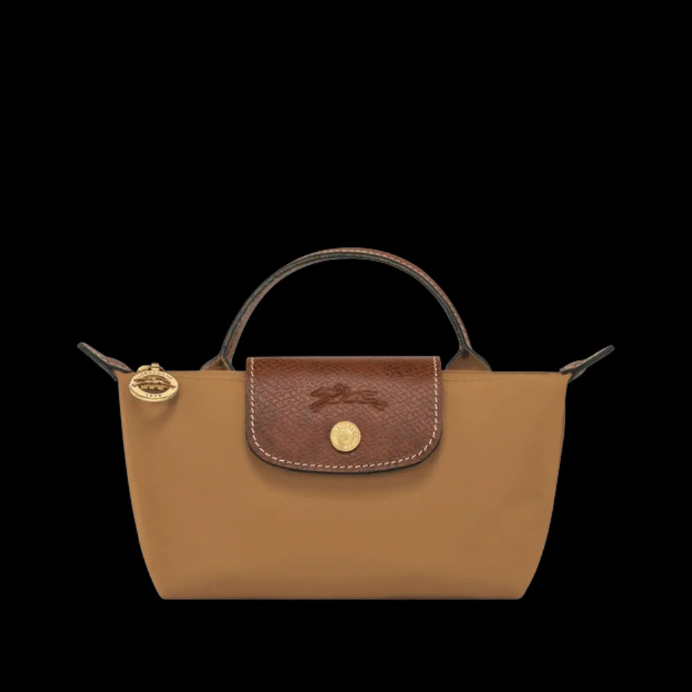 Longchamp Le Pliage Original Pouch with handle Fawn - Recycled canvas - HypeFly India View 1