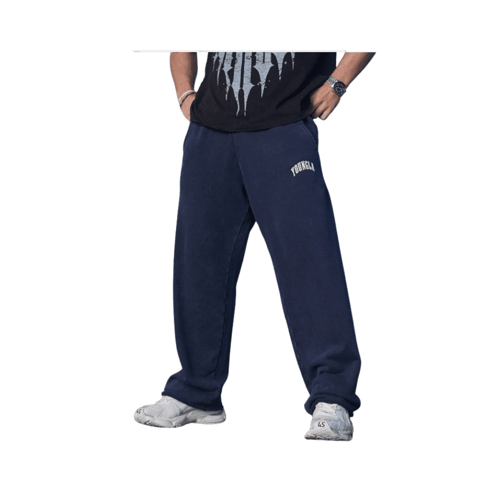 Young LA New Wave Baggy Sweats Navy Purple Wash - HypeFly India View 1