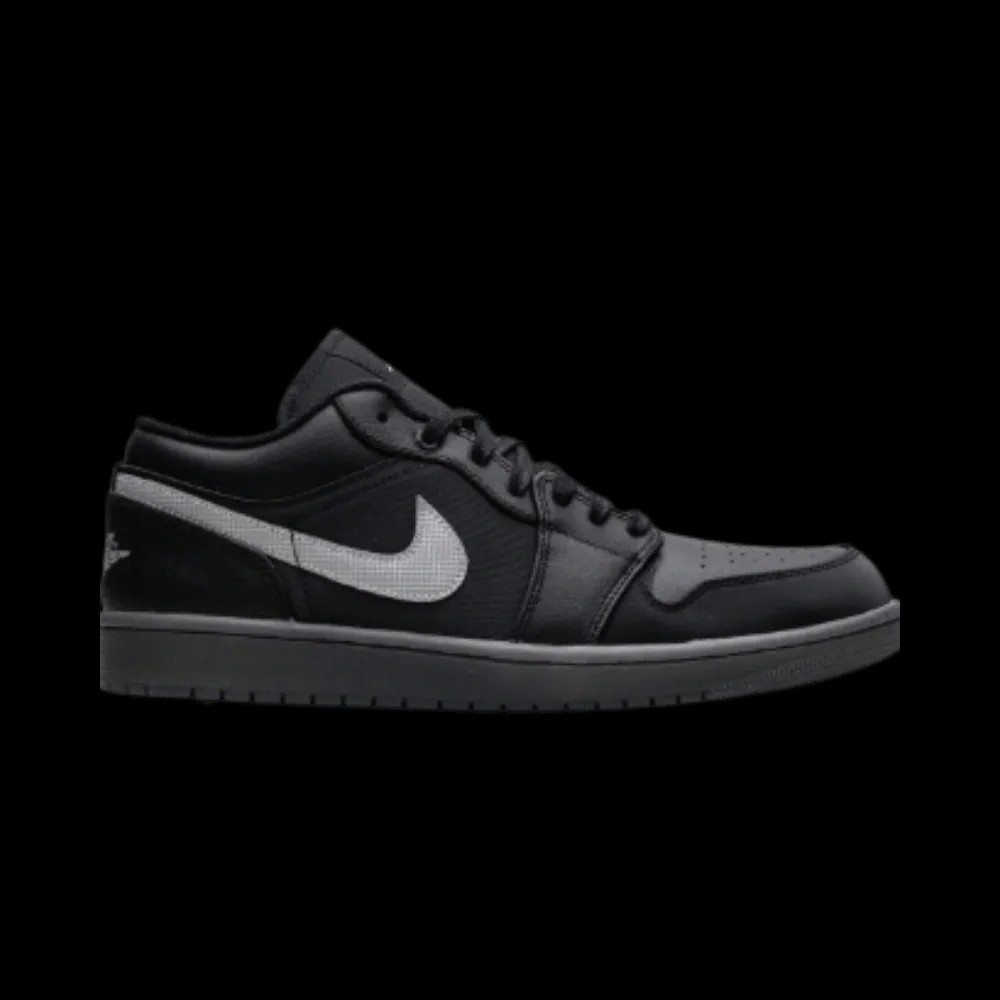 Jordan 1 Low Black White Dark Smoke Grey (Reflective Swoosh) - HypeFly India View 4