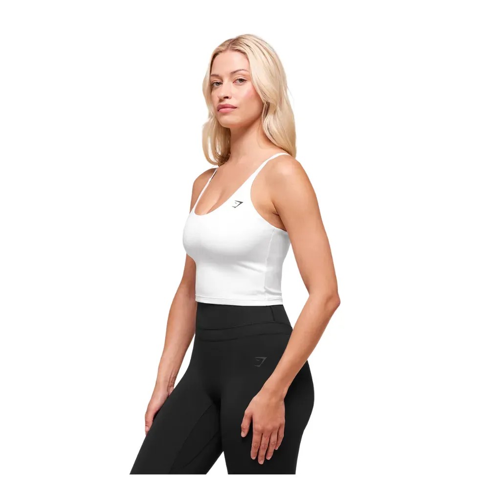 Gymshark Everyday Cami Tank With Shelf White - HypeFly India View 3