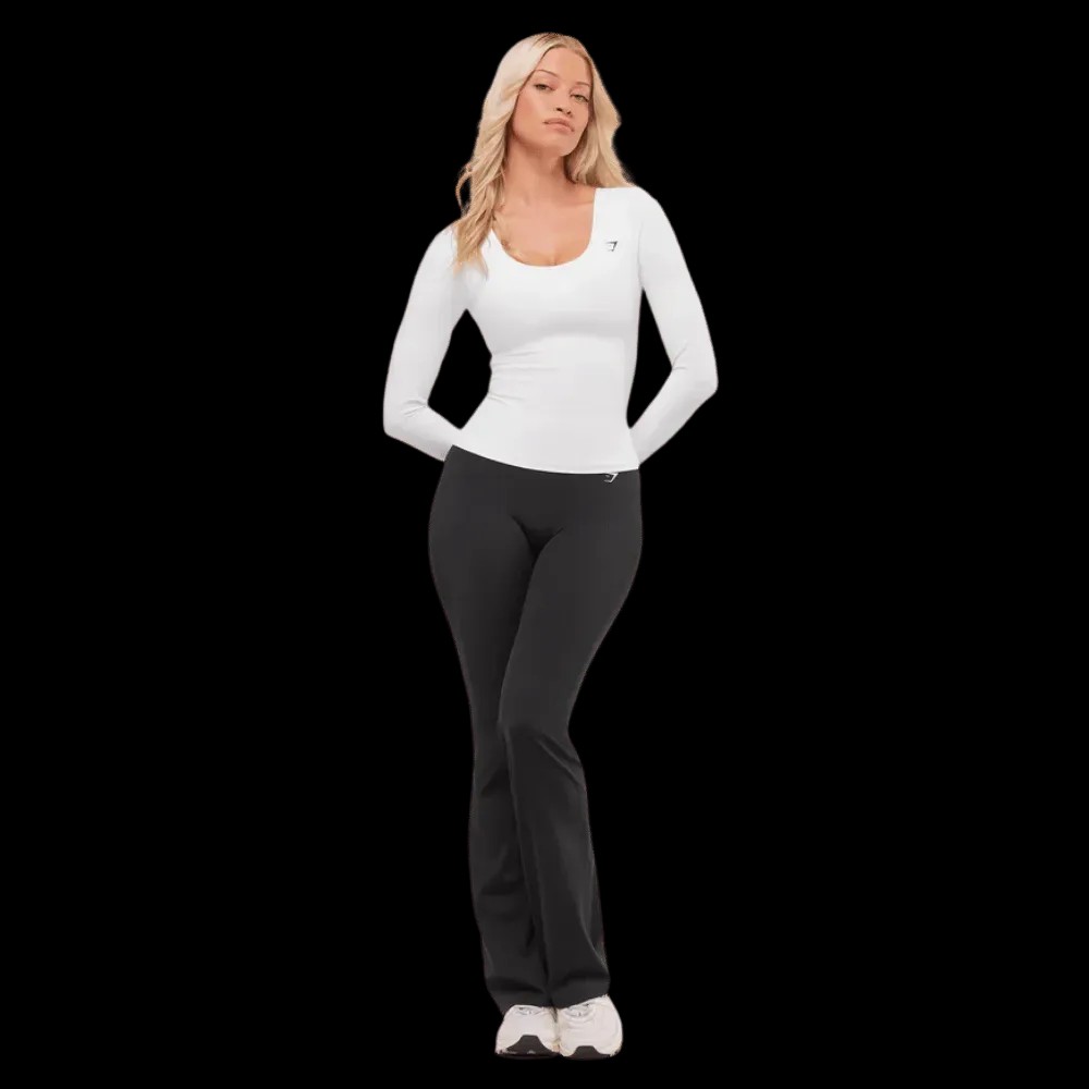 Gymshark Twist Back Long Sleeve Top White - HypeFly India View 5