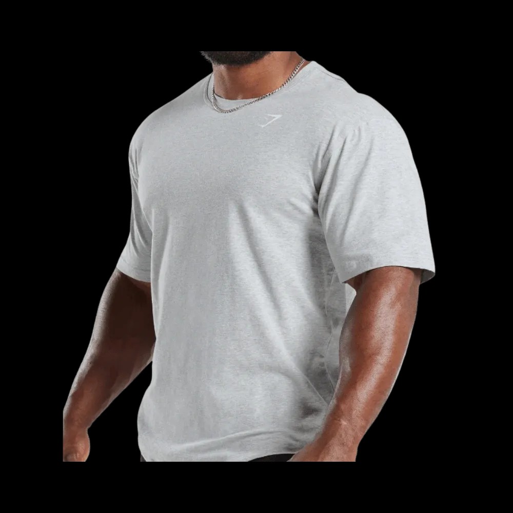 Gymshark Power T-Shirt Oversized Fit Light Grey Core Marl - HypeFly India View 4