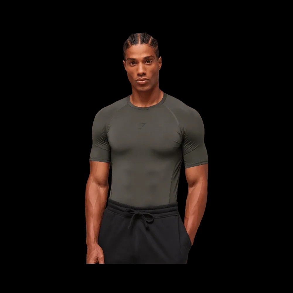 Gymshark Element Baselayer T-Shirt Strength Green - HypeFly India View 3