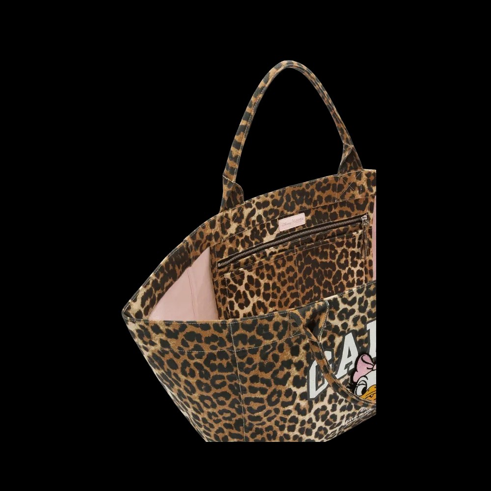 Ganni Daisy Duck Leopard XXL Tote Bag - HypeFly India View 2