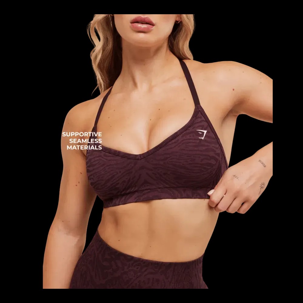 Gymshark Adapt Animal Seamless Sports Bra Cherry Purple/Reset Pink - HypeFly India View 5