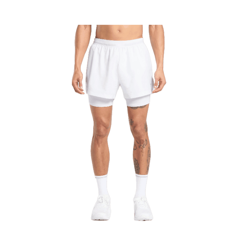 Gymshark Running 2 in 1 Shorts White - HypeFly India View 1