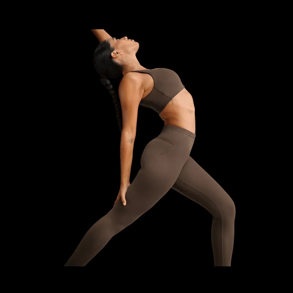 Nike X Skims Women's High-Waisted Footsie Grip Leggings Dark Sepia - HypeFly India View 4