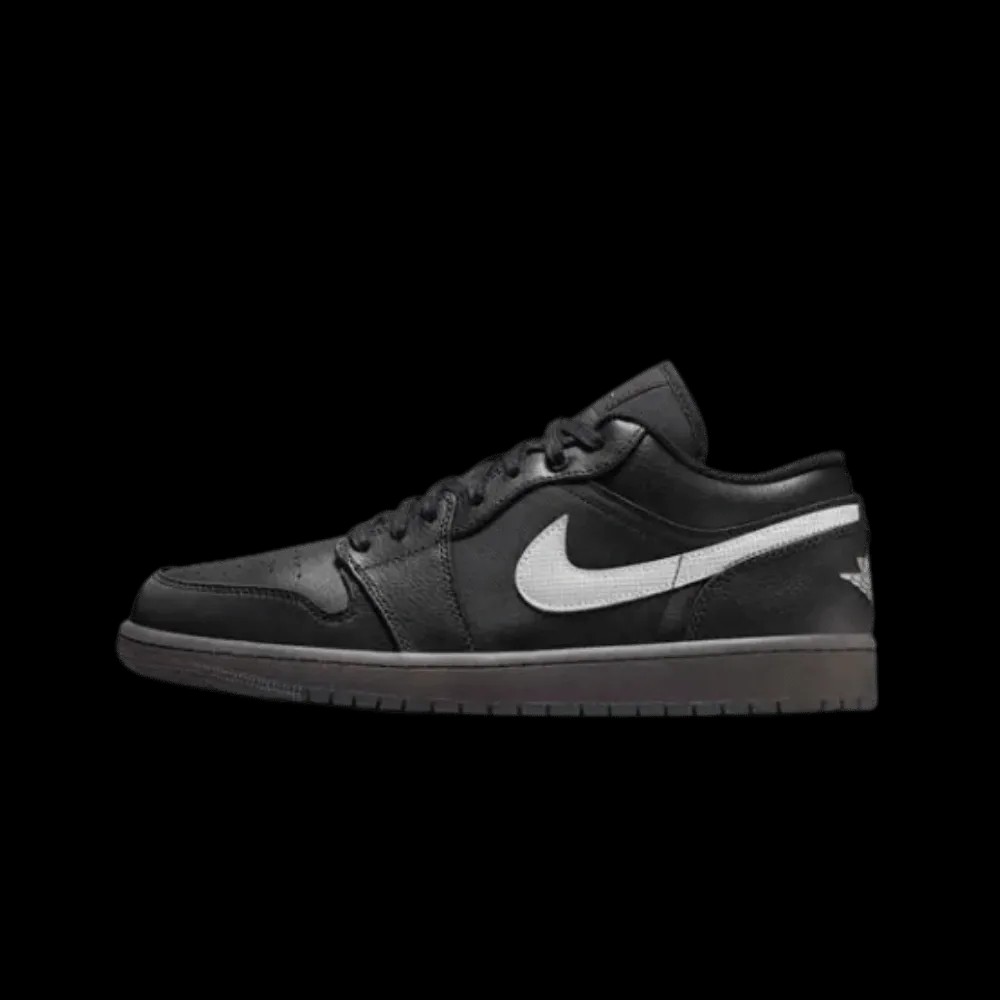 Jordan 1 Low Black White Dark Smoke Grey (Reflective Swoosh) - HypeFly India View 3