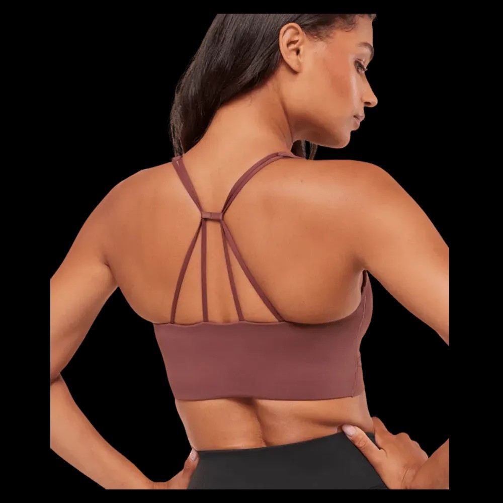 Gymshark Cross Over Sports Bra Burgundy Brown - HypeFly India View 5