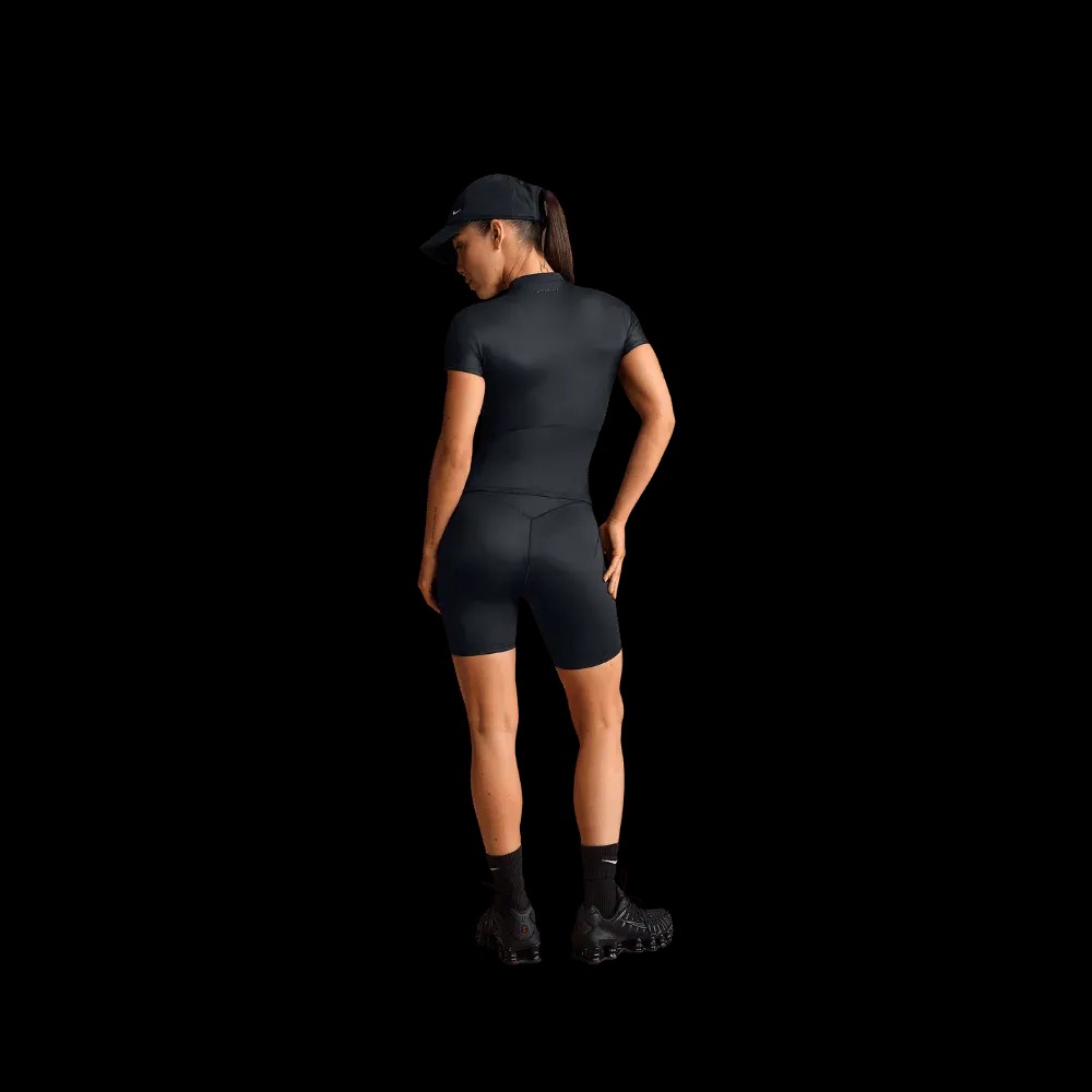 Nike X Skims Shine Women's Mock-Neck Short-Sleeve Top Obsidian - HypeFly India View 2
