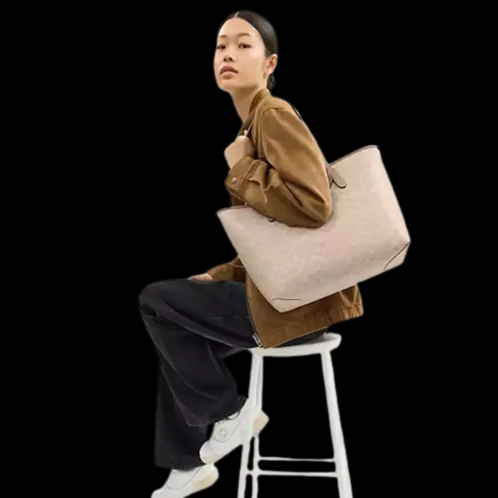 Coach City Tote Bag In Signature Canvas Sand - HypeFly India View 4