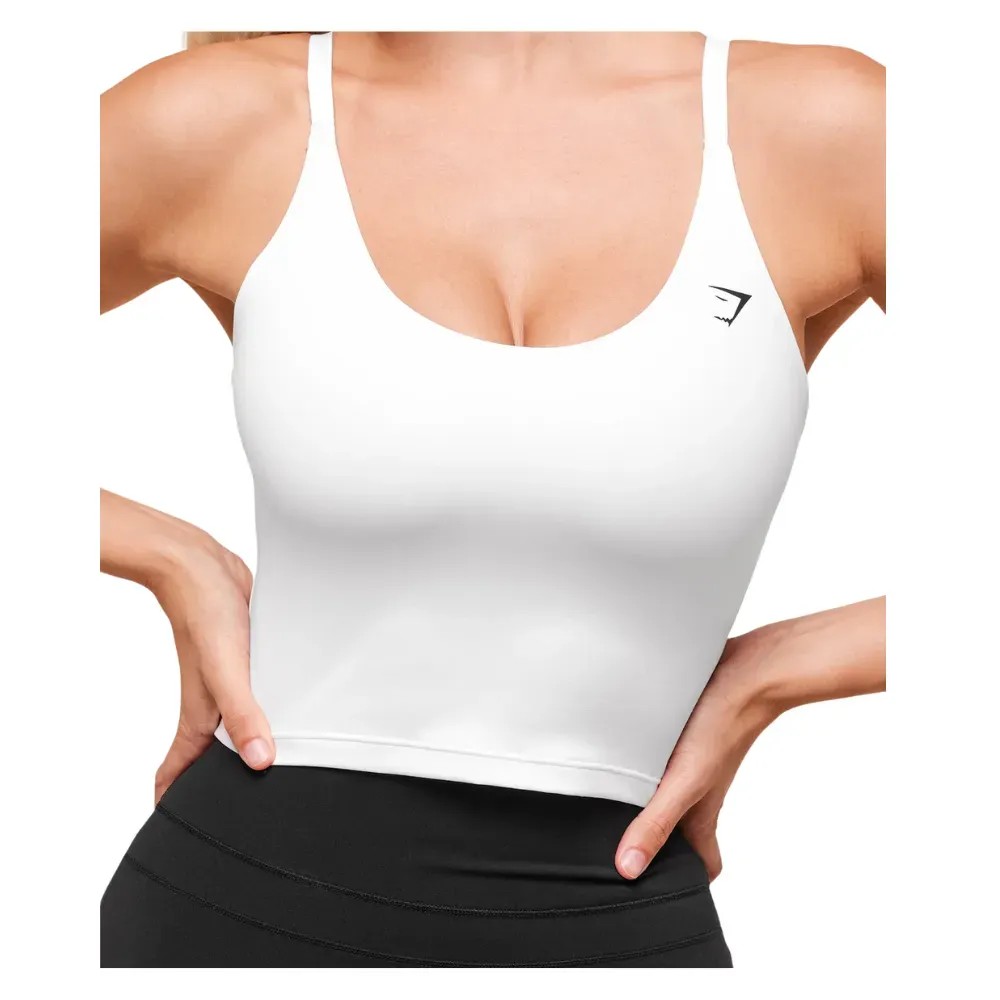 Gymshark Everyday Cami Tank With Shelf White - HypeFly India View 5