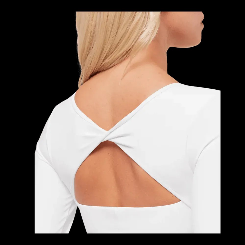 Gymshark Twist Back Long Sleeve Top White - HypeFly India View 4