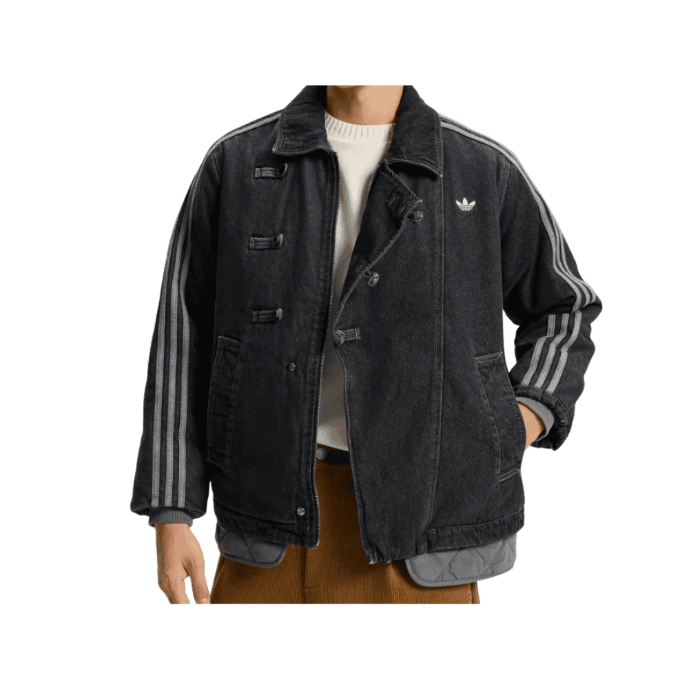 adidas CTT Oversized Chinese Track Top 3.0 Jacket Medium Black Denim - HypeFly India View 4
