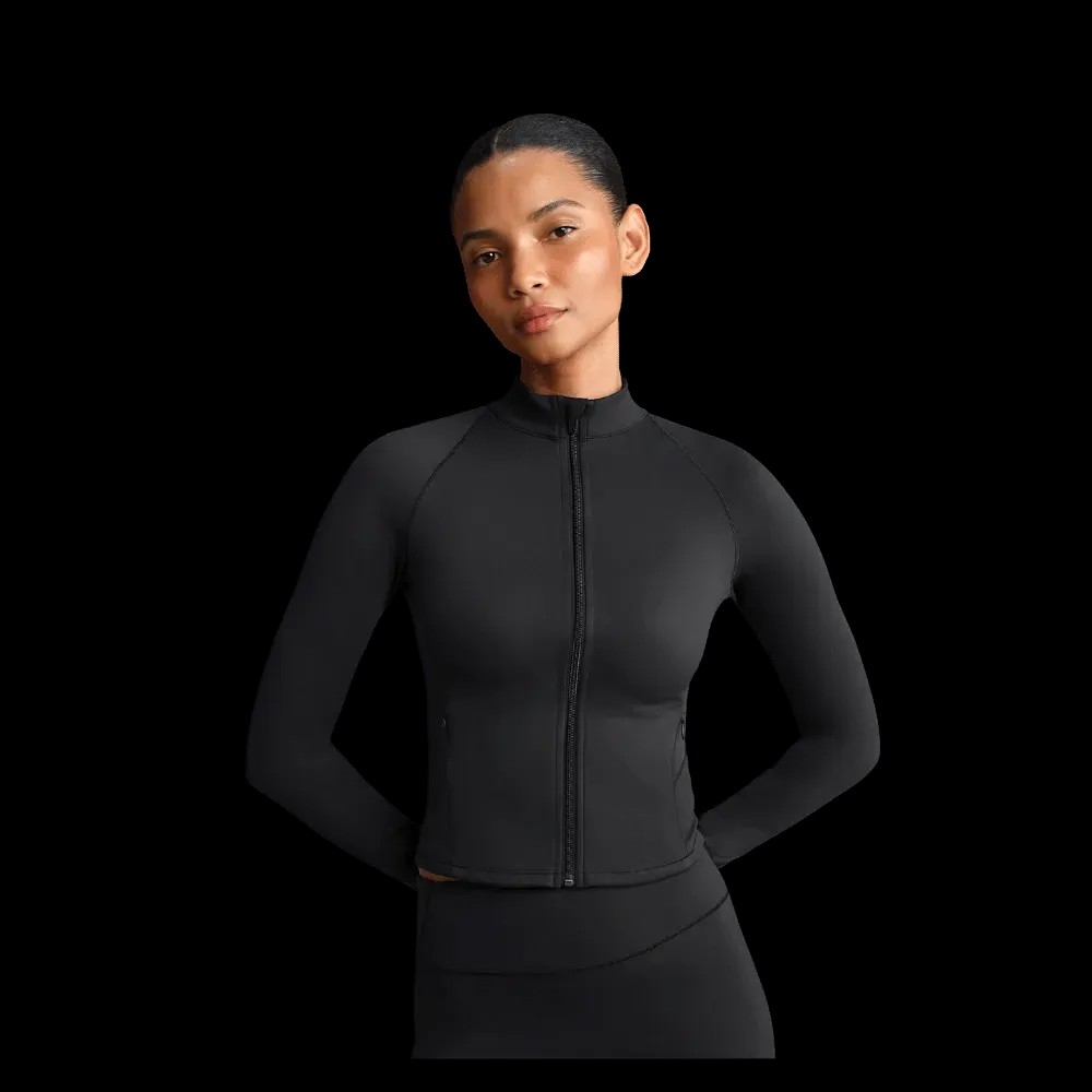Nike X Skims Matte Women's Mock-Neck Full-Zip Jacket Obsidian - HypeFly India View 1