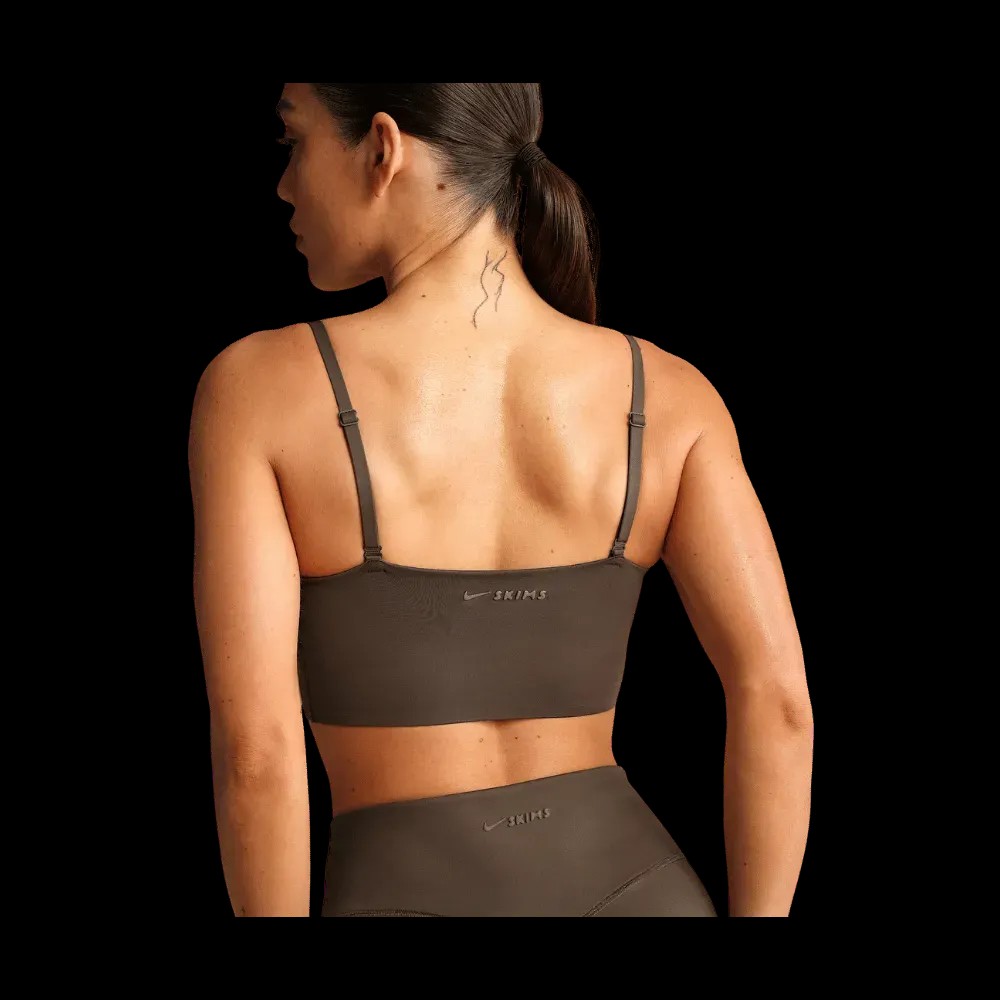 Nike X Skims Matte Women's Cami Longline Bra Dark Sepia - HypeFly India View 3