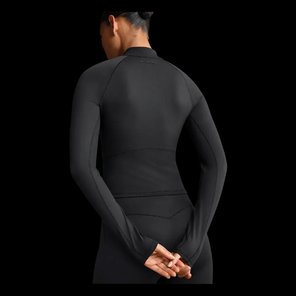 Nike X Skims Matte Women's Mock-Neck Full-Zip Jacket Obsidian - HypeFly India View 4