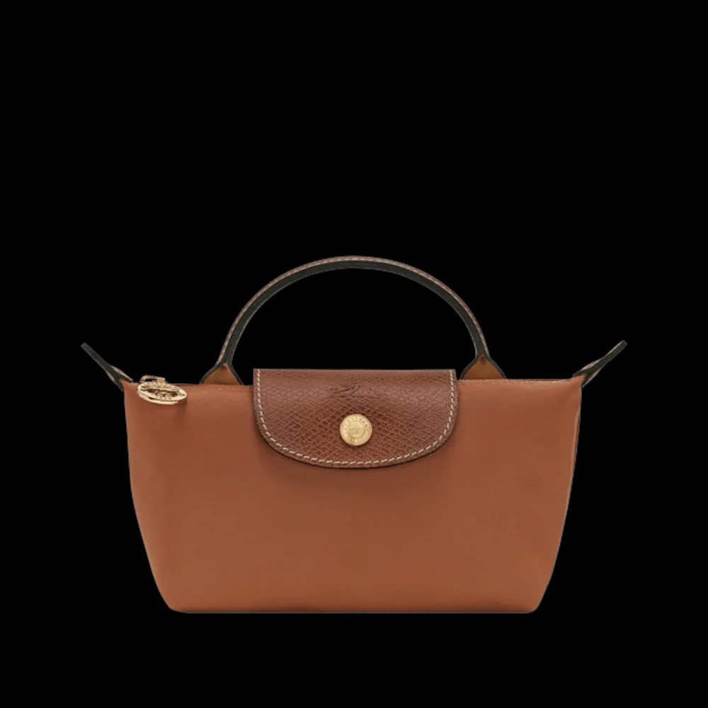 Longchamp Le Pliage Original Pouch with handle Cognac - Recycled canvas - HypeFly India View 1