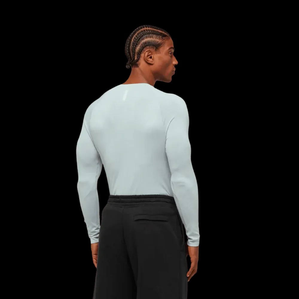 Gymshark Geo Seamless Long Sleeve T-Shirt Smoke Blue - HypeFly India View 2