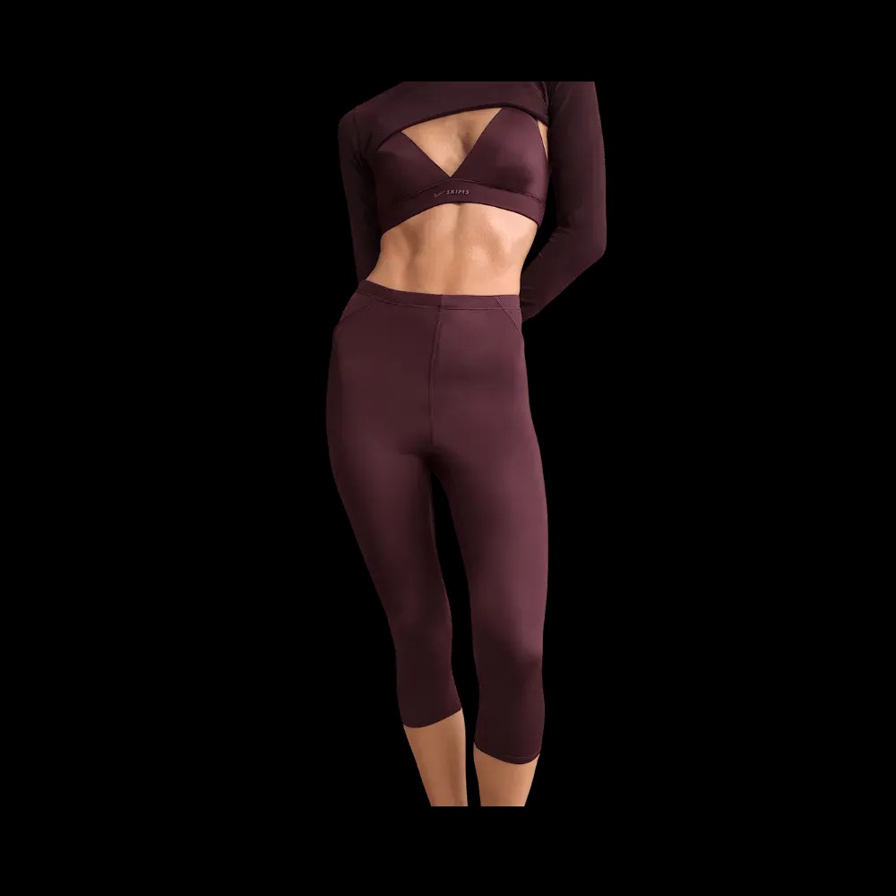 Nike x Skims Shine Women's High-Waisted 17" Leggings with Drawcord CURRANT - HypeFly India View 2