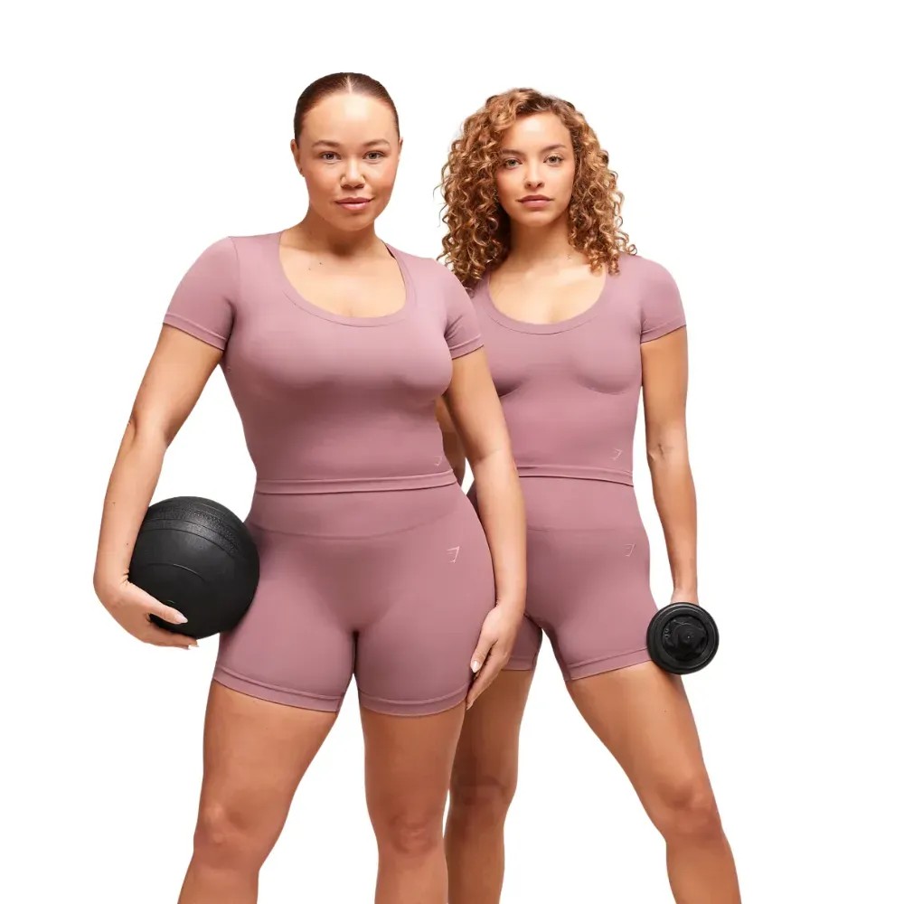 Gymshark Lift Seamless Shorts Calm Pink - HypeFly India View 4