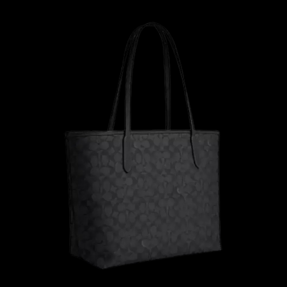 Coach Tote Bag In Signature Canvas Charcoal - HypeFly India View 3